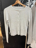 GETADME Pockets Twist Flower Knitted Sweater Cardigan O-Neck Single Breasted Long Sleeve Slim Sweaters Vintage Streetwear Gray Crop Tops