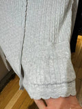 GETADME Pockets Twist Flower Knitted Sweater Cardigan O-Neck Single Breasted Long Sleeve Slim Sweaters Vintage Streetwear Gray Crop Tops