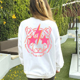 GETADME Preppy Sweatshirt Women Harajuku Clothes Sorority Sweatshirts  VSCO Fashion Streewear Tiger Hoodies Lightning Bolt Y2K Pullovers