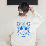GETADME Preppy Sweatshirt Women Harajuku Clothes Sorority Sweatshirts  VSCO Fashion Streewear Tiger Hoodies Lightning Bolt Y2K Pullovers