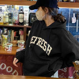 GETADME Rimocy Autumn Winter Printed Hoodie Women Korean FashionThicken Hooded Sweatshirts Woman Y2K Streetwear Loose Hoodies