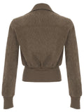 GETADME Rockmore Corduroy Cropped Jacket Y2K Vintage Women'S Sweatshirt Autumn Casual Long Sleeve Turn-down collar Zip Up Coats Female