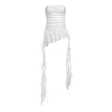 GETADME Nibber 2026 Spring New Solid Color Sweet Gentle Cute All-match High Street Travel Sexy Cool Women Chest Wrap ruched Tassel Vest