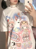 Getadme-Y2k Harajuku Streetwear T Shirts Women Japanese Fashion Kawaii Star Cartoon Print Loose Tees Tops Soft Gril Summer 2024