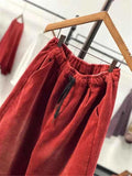 GETADME Autumn Winter Casual Corduroy Harem Pants Women High Waist Retro Loose Bloomers Female Oversize Mom Trousers Baggy Sweatpants