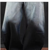 GETADME American retro gradient high street splashed ink personality loose curved knife hip-hop jeans men and women trendy casual pants
