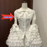 GETADME 2025 Japanese Lolita Blouse White - Cute Puff Sleeve Shirt with Lace Cuffs for JSK Dress Sweet Vintage Style Underblouse