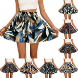 GETADME Women's Bohemian shorts high waist drawstring loose shorts lightweight comfortable beach shorts print wide leg short pants