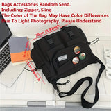 GETADME Nylon Messenger Bag Men Shoulder Bag Trendy Men's Messenger Bag, Student School Bag, Solid Color Crossbody Bags for Men Handbag