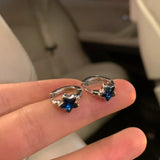 Boucles d'oreilles créoles Getadme-Y2K tendance, mignonnes et douces, style étoile bleue, pour femmes et filles. Bijoux esthétiques vintage, un cadeau parfait.
