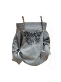 Getadme American Retro Fashion Classical Knitwear Sweater Slash Neck Off Shoulder Long Sleeve Ripped Hole Pullovers Chic Y2K Streetwear