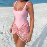 GETADME 여성용 새로운 패션 파티 매칭 의상 2세트 U넥 민소매 바디수트+레오파드 메시 셔링 스커트 여성 Y2K 의류