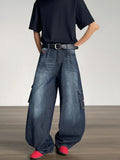 GETADME Autumn Y2K Fashion Cargo Jeans for Men's New Wide Leg Loose Streetwear Male Workwear Multi-Pocket Casual Denim Pants