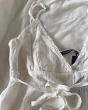 GETADME 화이트 아이릿 홈 코지 2피스 세트 여성 레이스 트림 V넥 레이스업 탱크탑+단추 반바지 여름 스위트 시크 캐주얼 파자마 슈트