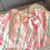 GETADME 2026 Autumn New Faux Cotton Women Pajama Kawaii Button Cardigan Outfits 2 Piece Set Fashion Rabbit Sweet Pajamas Set for Women