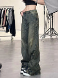 Getadme 2 New Design Denim Wide Leg Pants High Waist Fashion Full Length Jeans Show Thin Classical Trousers Korean Retro Trend Streetwear