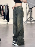 Getadme  New Design Denim Wide Leg Pants High Waist Fashion Full Length Jeans Show Thin Classical Trousers Korean Retro Trend Streetwear
