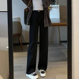GETADME New Autumn And Winter Styles Suitable For All Seasons Basic Jeans For Women High Waist Retro Wide Leg Versatile And Casual Jeans