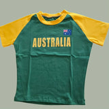 GETADME 2025 Retro Street Aesthetic Baby T-shirt Women Green Brazil Letters Print Crop Tops Casual Slim Short Sleeve Y2k Clothes E-girls