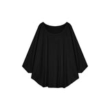 GETADME Solid Oversized T-shirt for Women's Casual Loose Tops Fashion Bat Sleeves Simple Sexy Off Shoulder Korean Baggy T shirts Autumn