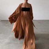 GETADME 2025 Spring Soft Women Three Piece Set Fashion Wrap Cardigan Tops And High Waist Pants Suit Female Casual Tracksuits Homewear