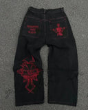 GETADME American Y2K 2025 New Baggy Wide Leg Black Jeans Overszied Women Street Casual Joker Denim Pants Couple Jeans Vintage Streetwear