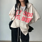 GETADME 2025 Fall Loose Women Sweatshirt Hoodie Clothes Y2k Hoodie New Hoodies Women High Street Harajuku Retro Hip Hop Zip Up Hoodie