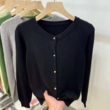 GETADME Autumn Winter Long Sleeve Sweaters Women Cardigans O-Neck Knitted Women Sweater Women Tops Knitwear Clothing Fashion JJ01