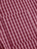 GETADME Men's Short-Sleeved Button-Up Shirt, Retro Red Checkered Striped Casual Shirt, Suitable for Summer Streetwear Tops