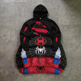 GETADME American Vintage Spider Patchwork Jackets Fashion Oversized Loose Full Zipper Hoodie Men Jacket Gothic Street Y2k Sweatshirt