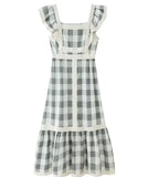 GETADME Women's Clothing Square Collar Color Contrast Patchwork Dress Sleeveless High Waist Fashion Casual Dress