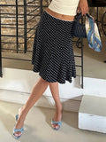 GETADME Cuteandpsycho Polka Dot Slim Fashion Midi Skirts Vintage Chic Retro Sexy Classic Casual Basic Bottoms Streetwear Baggy Clothes