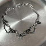 GETADME Punk Stainless Steel Star Geometry Pendant Necklace for Men Hip Hop Elements Jewelry