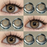 GETADME Lentes de contacto de colores EYESHARE con lentes azules para miopía graduadas con lentes grises para alumnos, lentes marrones, moda anual