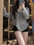GETADME Sexy Pullovers Women T-shirts Casual Tops Long Sleeve Basic Clothes Autumn All-match Simple Tee Shirt Slim Gentle Seductive