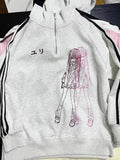 GETADME Autumn Japan All Macth Zipper Hoodies Y2k Aesthetic Punk Harajuku Print Casual Striped Long Sleeve Sweatshirts Retro Clothes