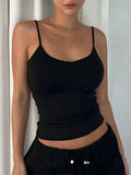 GETADME Women Backless Cami Crop Top Summer Solid Color Casual Sleeveless Top Streetwear Y2K Clothes