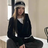 GETADME 2026 Autumn Winter Long Sleeves Korean Fashion Style O-neck Tshirt For Women Fake two items T-shirts Ladies Top Tee Clothes