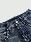 GETADME Low Rise Distressed Denim Shorts Female Jeans Womens Jeans Shorts Vintage Y2K Punk Style Embroidered Hot Pants