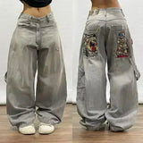 GETADME American Y2K Fashion Trend Loose Straight Jeans Women Street Hip Hop Vintage Joker Oversized Wide-leg Pants Unisex Mopping Jeans