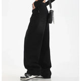 GETADME Woman High Waist Slim Fit Wide Leg Jeans Female High Street Y2k 2000s Casual Pants Lady Fashion Black Blue Loose Denim Trouserse