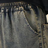 GETADME Vintage style loose Embroidery harem jeans female Casual High Waist Pockets Denim Pants women pring summer women pants