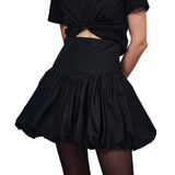 GETADME Women Summer Bubble Mini Skirt Vintage Grunge High Waist Puffy Short Skirt for Vacation Club Streetwear Aesthetic Clothes