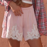 GETADME Women Y2k Slik Lace Trim Shorts Stain Pajama Micro Mini Slip Boxer Shorts Low Rise Lounge Pj Bottoms Pettipants Streetwear