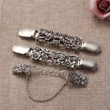 GETADME Women Carved Flower Cardigan Sweater Blouse Shawl Clips Shirt Collar Shawl Brooch Retro Duck Clip Clasps Charm Accessories Gift