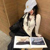 GETADME 오날리파 패션 프린트 레이지 스타일 오프숄더 티셔츠 살짝 시스루 라운드넥 디자인 긴팔 베이스 탑 신상품