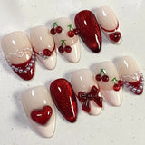 GETADME 24Pcs Black Y2k Long False Nails with Almond Head Design Cat's Eye Silver Stripe Pattern Press on Fake Nails Wearable Nail Tips