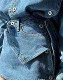 Getadme Spring Fashion Ladies 2 Pieces Set Long Sleeve Double Breasted Jean Jackets & Mini Shorts Skirt Vintage Women Denim Set