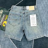 GETADME Heavyweight American retro denim shorts for men's summer 2025 new straight casual capre pants