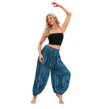 GETADME Boho Yoga Pants Women Hippie Harem Printed Dyeing High Waisted Wear Pantalone De Mujer Cintura Alta Calca Feminina Beach